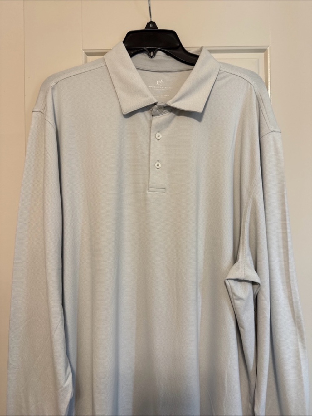 NWOT Southern Tide Long Sleeve Polo Shirt XXL Light Gray